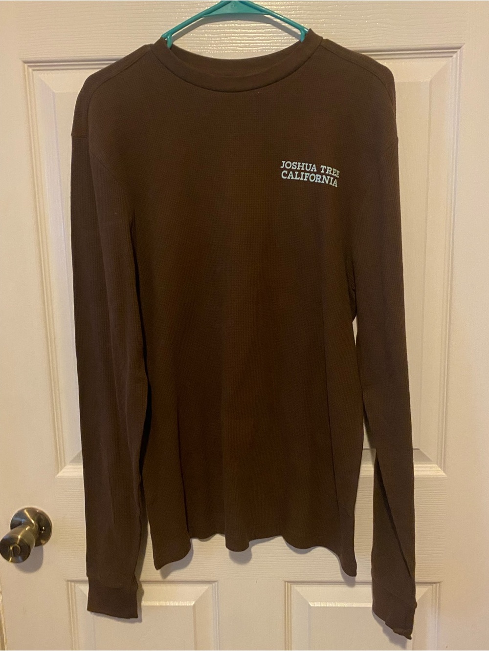 Joshua Tree brown waffle knit crewneck sweater